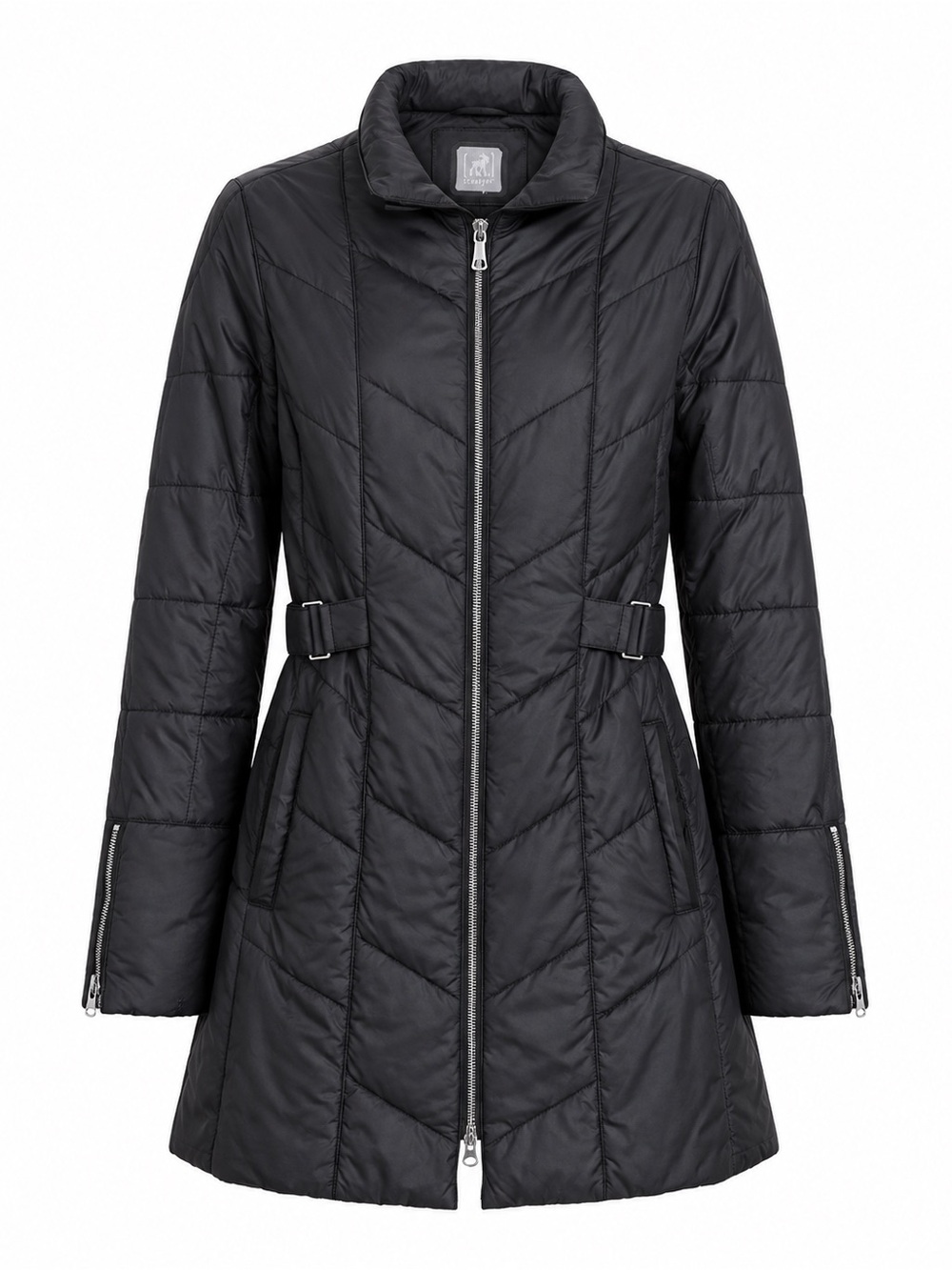 Scapegoat brand Women's Black Quilted Mid-Length Puffer Coat